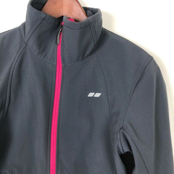 Koppen Gray Soft Shell Pink Zipper Jacket Women's Size Small - Picture 2 of 8